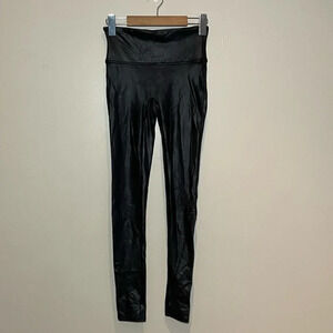 Spanx shape Faux Leather Leggings Black Size Small